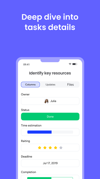 monday.com App Store screenshot 6: Deep dive into tasks details