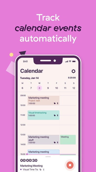Toggl Track App Store screenshot 5: Track calendar events automatically