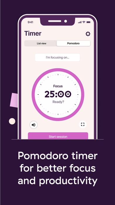Toggl Track App Store screenshot 6: Pomodoro timer for better focus and productivity