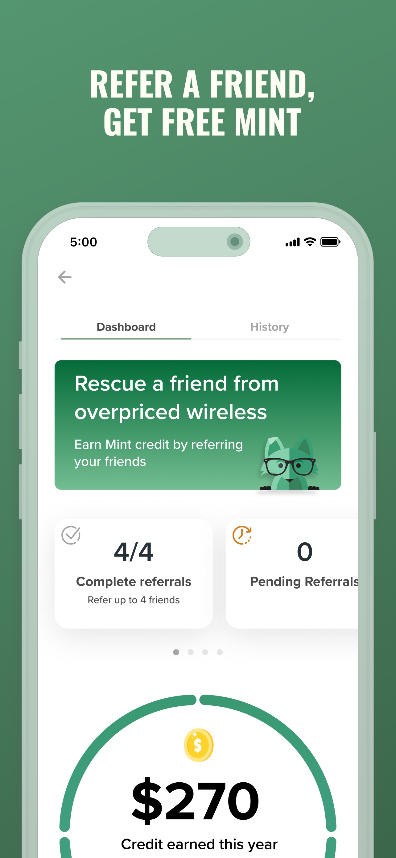 Mint App Store screenshot 6: REFER A FRIEND, GET FREE MINT