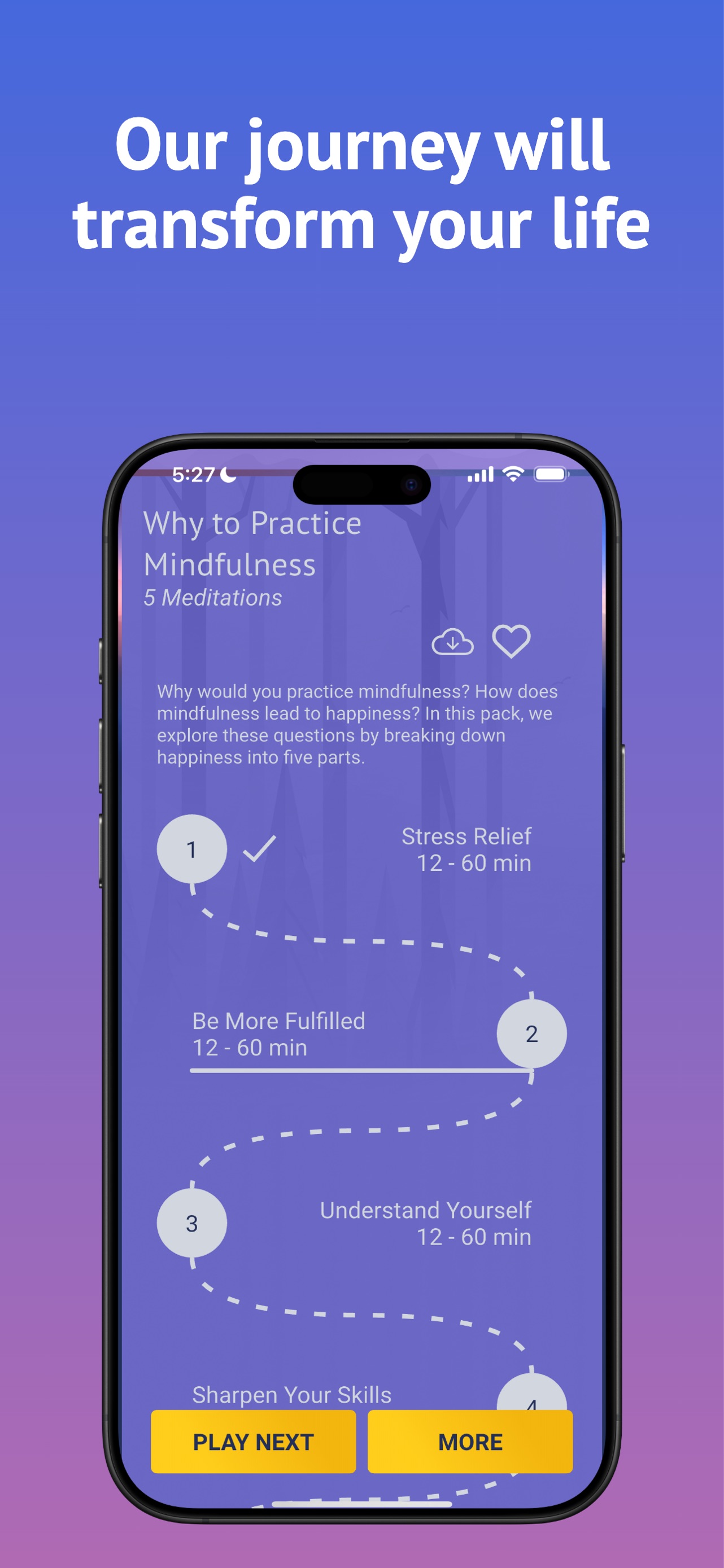 Brightmind App Store screenshot: Our journey will transform your life