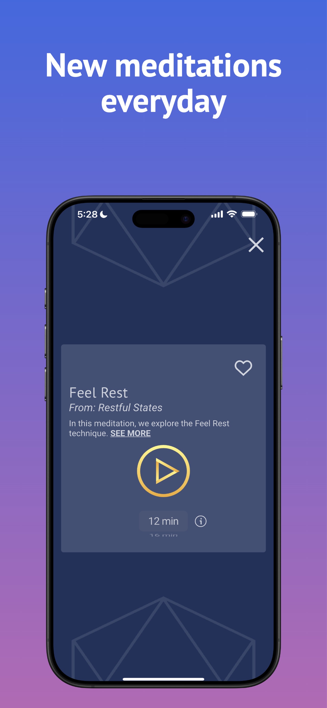 Brightmind App Store screenshot 5: New meditations everyday