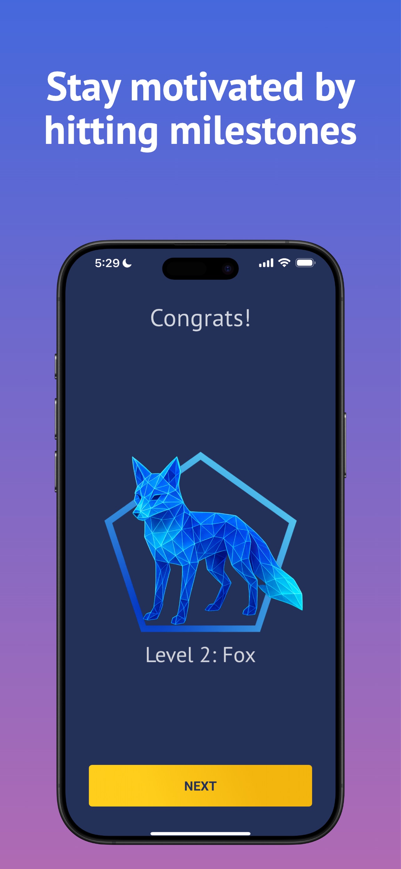 Brightmind App Store screenshot 6: Stay motivated by hitting milestones