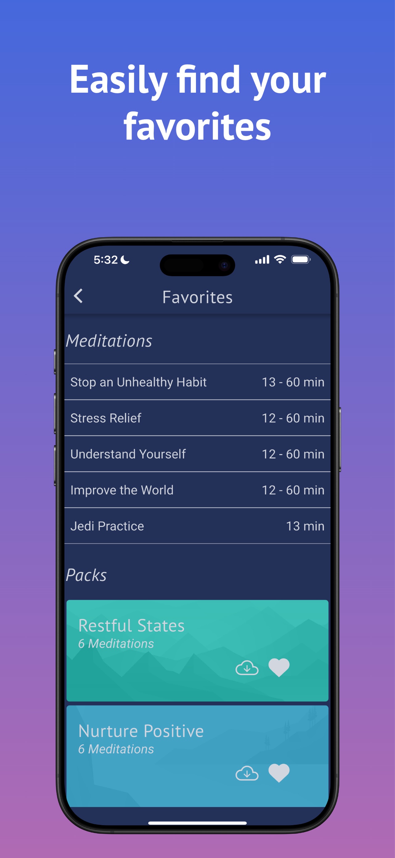 Brightmind App Store screenshot 9: Easily find your favorites