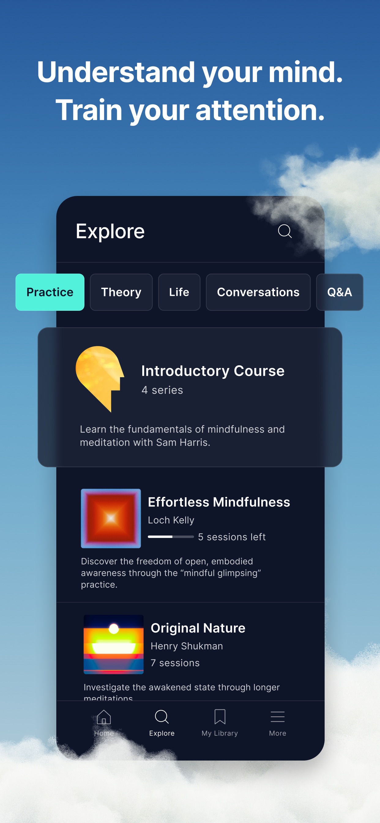 Waking Up App Store screenshot 5: Understand your mind. Train your attention.