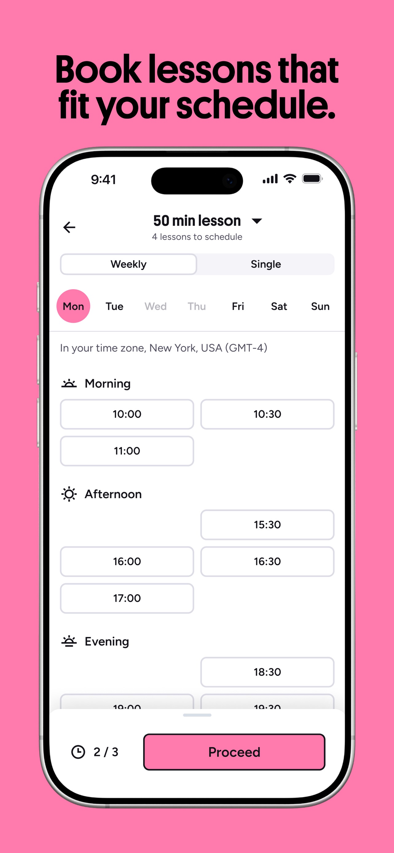 Preply App Store screenshot 9: Book lessons that fit your schedule.