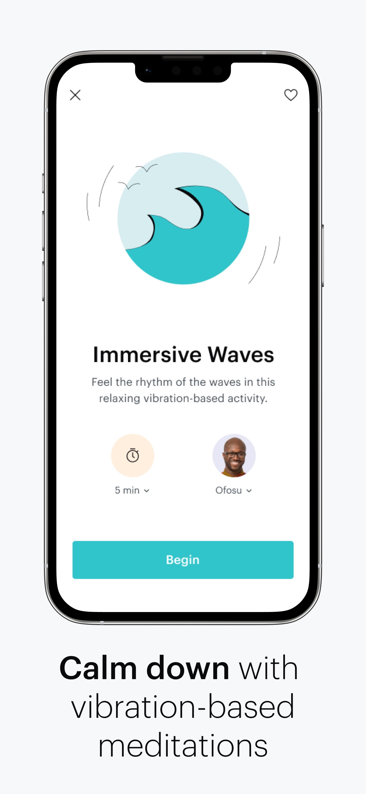Balance App Store screenshot 7: Calm down with vibration-based meditations