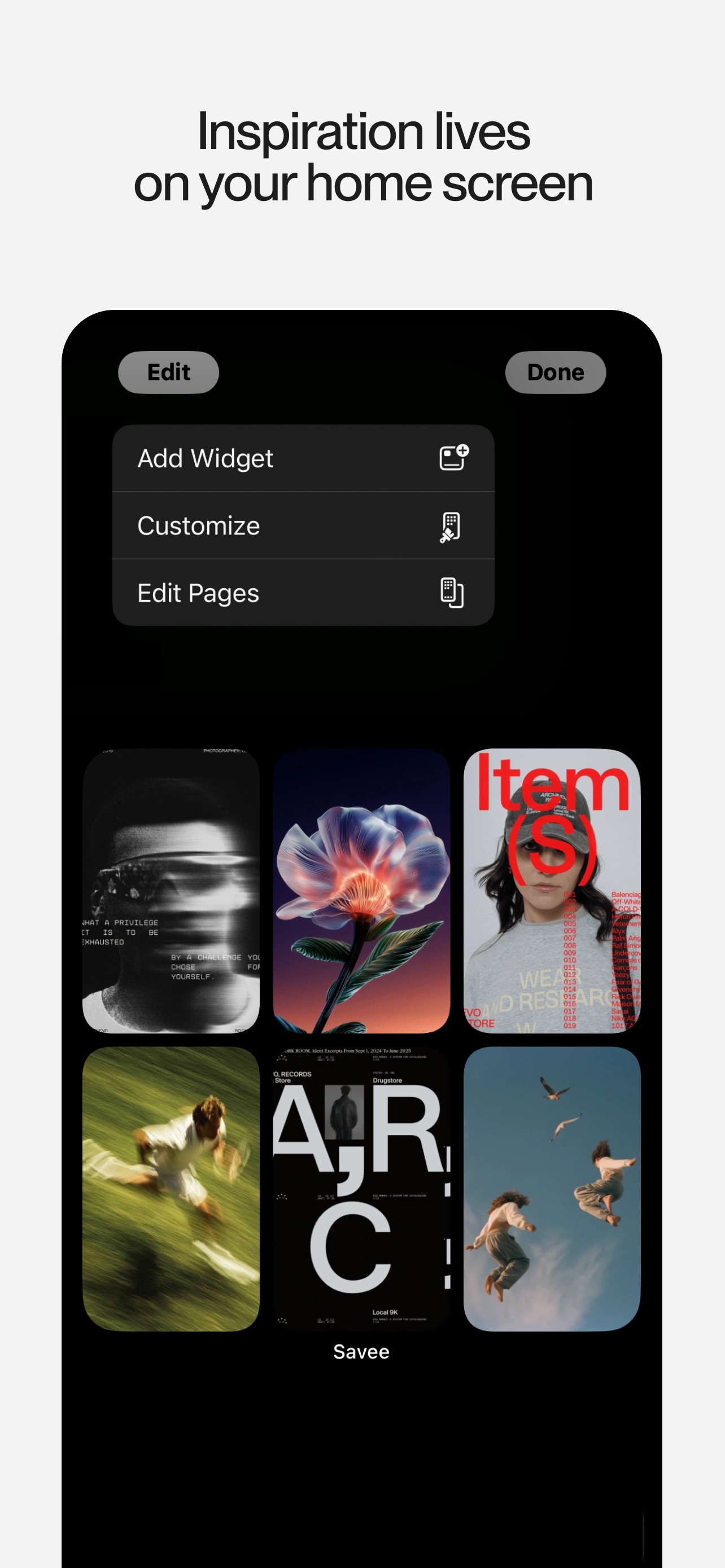 Savee App Store screenshot 6: Inspiration lives on your home screen