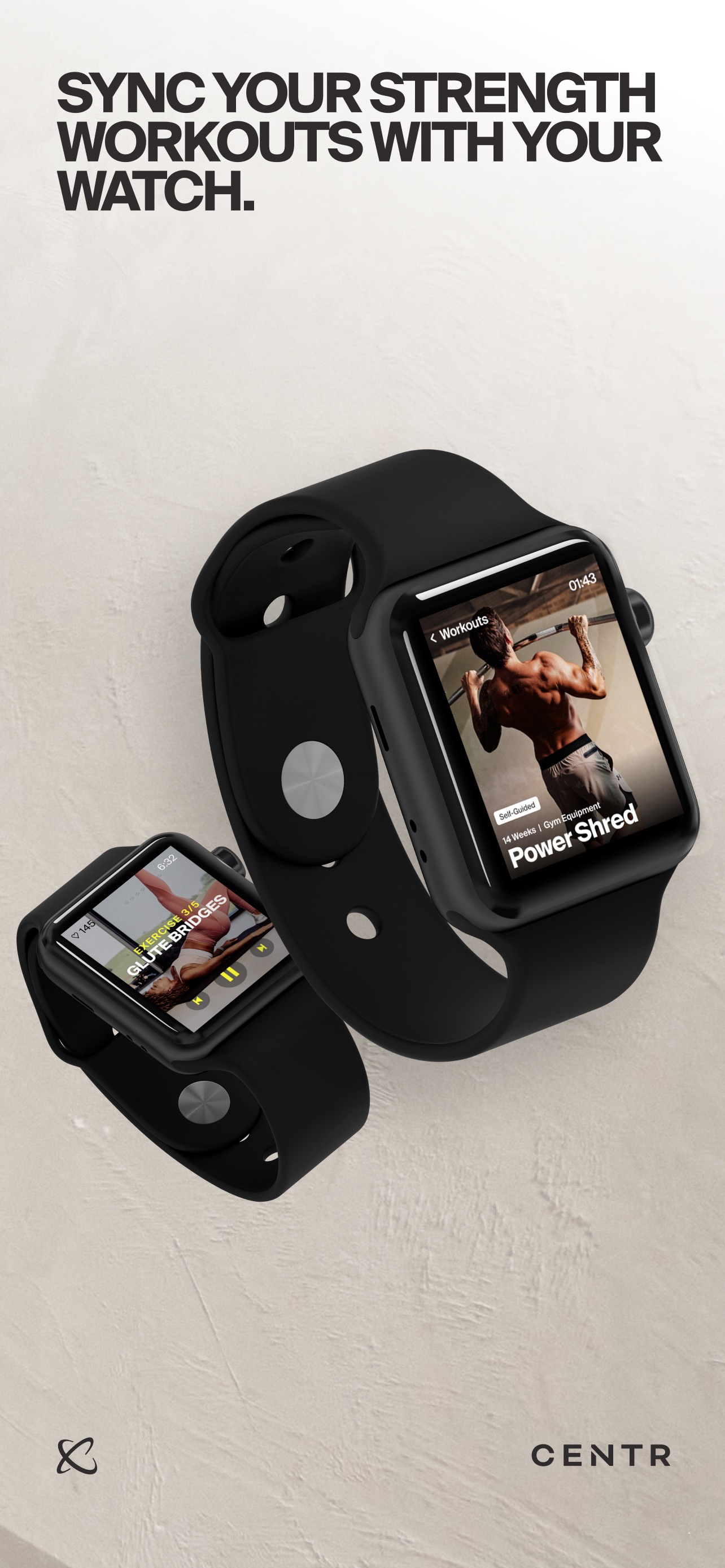 Centr App Store screenshot 9: SYNC YOUR STRENGTH WORKOUTS WITH YOUR WATCH.