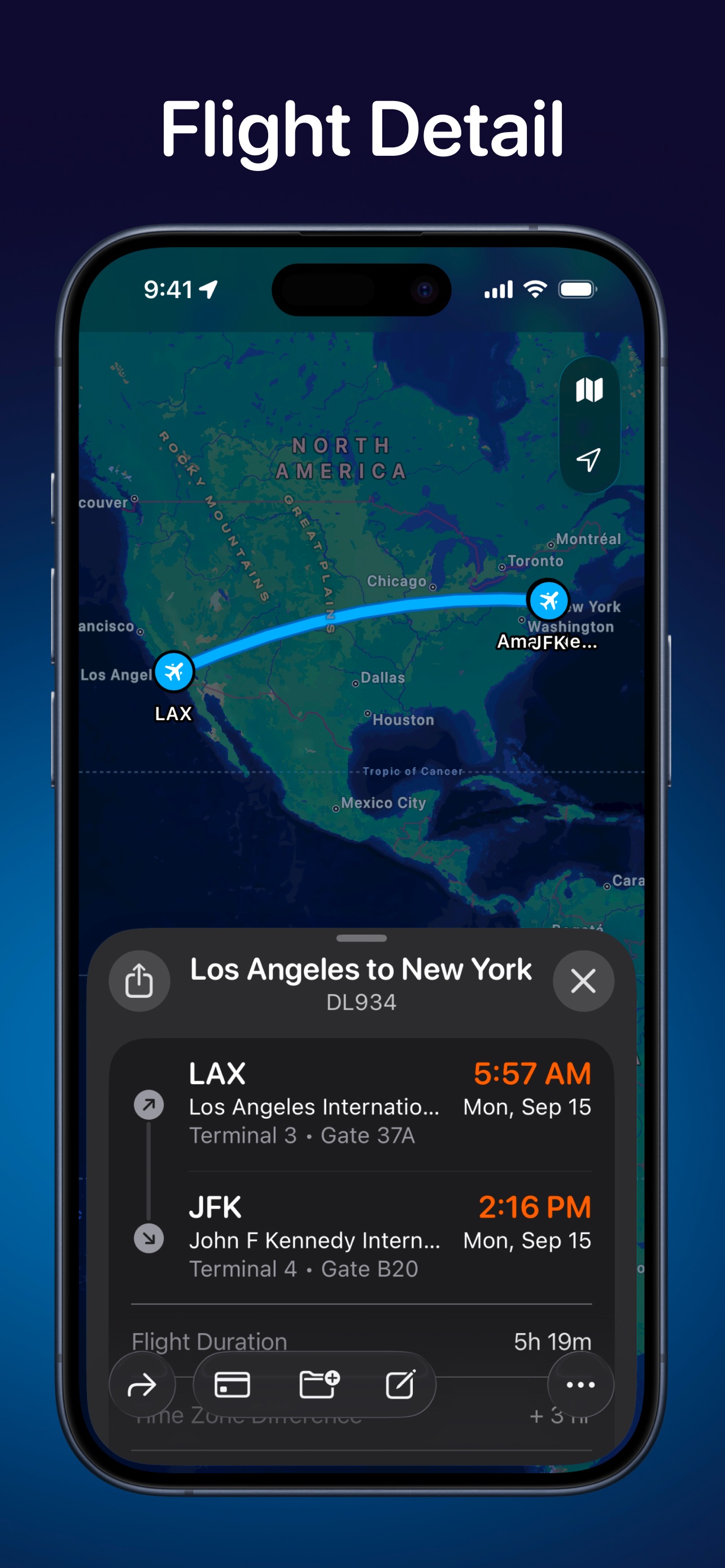 Tripsy App Store screenshot 5: Flight Detail