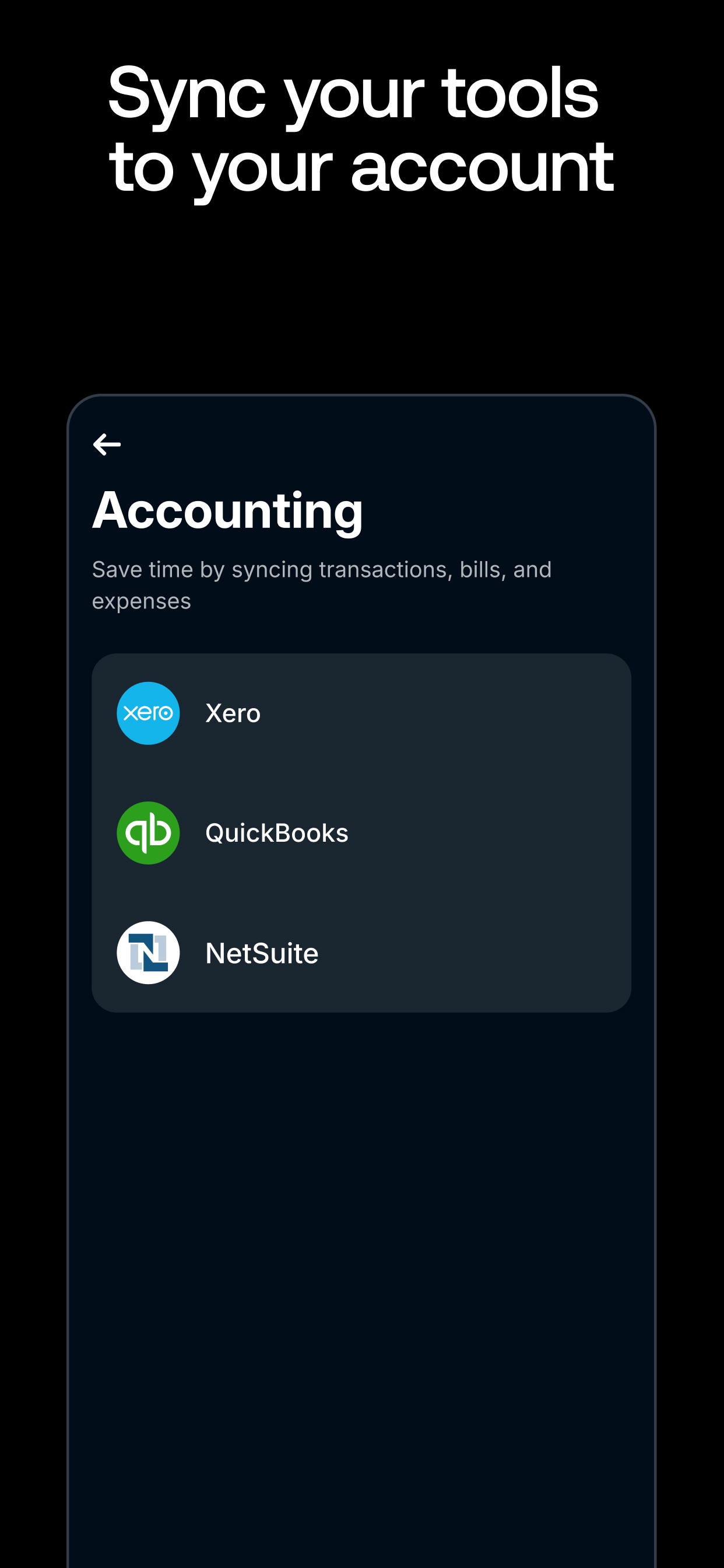 Revolut Business App Store screenshot: Sync your tools to your account