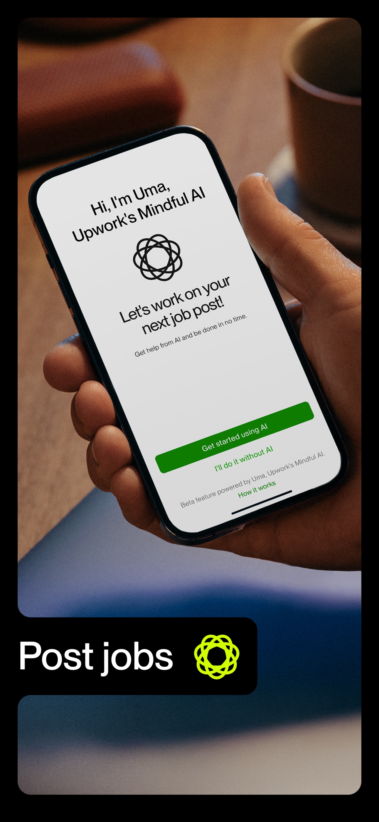 Upwork App Store screenshot: Post jobs