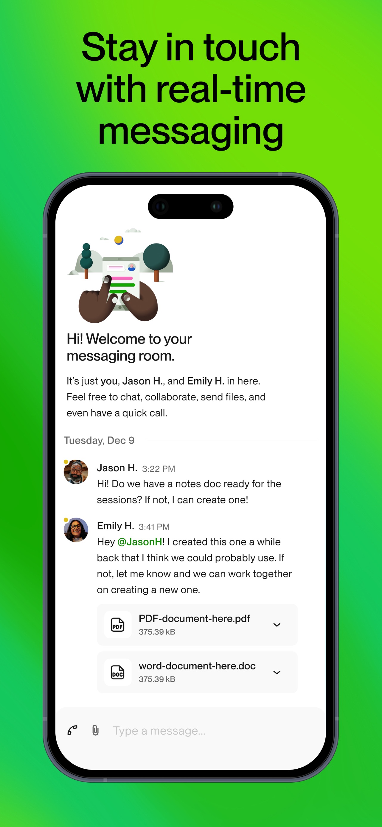 Upwork App Store screenshot: Stay in touch with real-time messaging