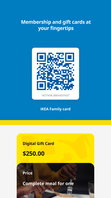 IKEA App Store screenshot: Membership and gift cards at your fingertips