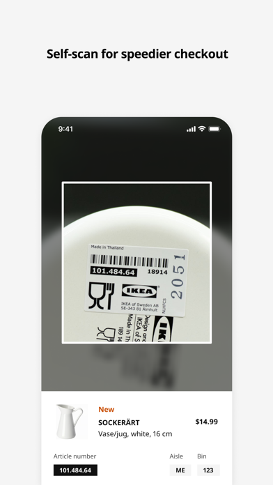 IKEA App Store screenshot 7: Self-scan for speedier checkout