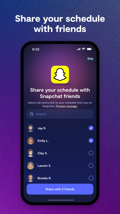 Saturn Calendar App Store screenshot 5: Share your schedule with friends