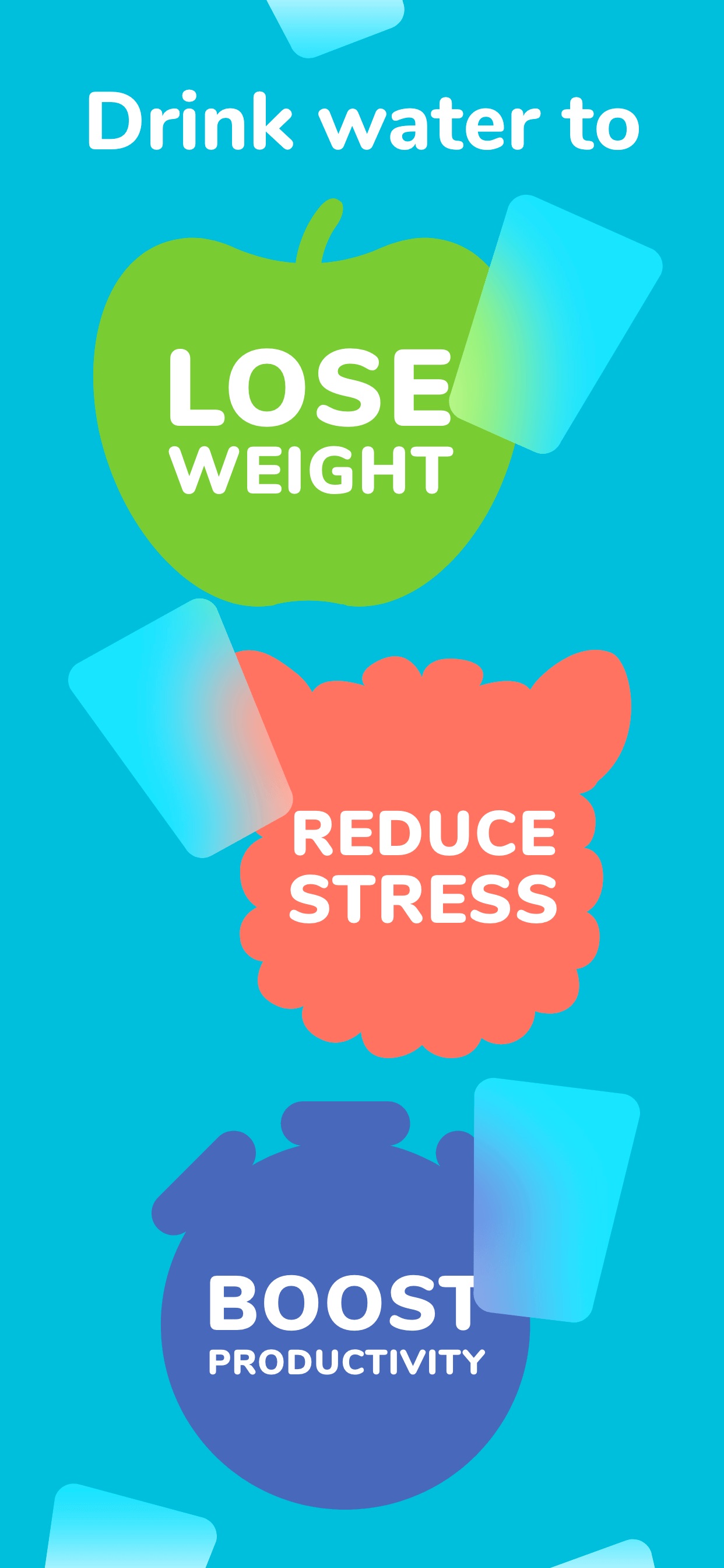 Waterllama App Store screenshot: Drink water to