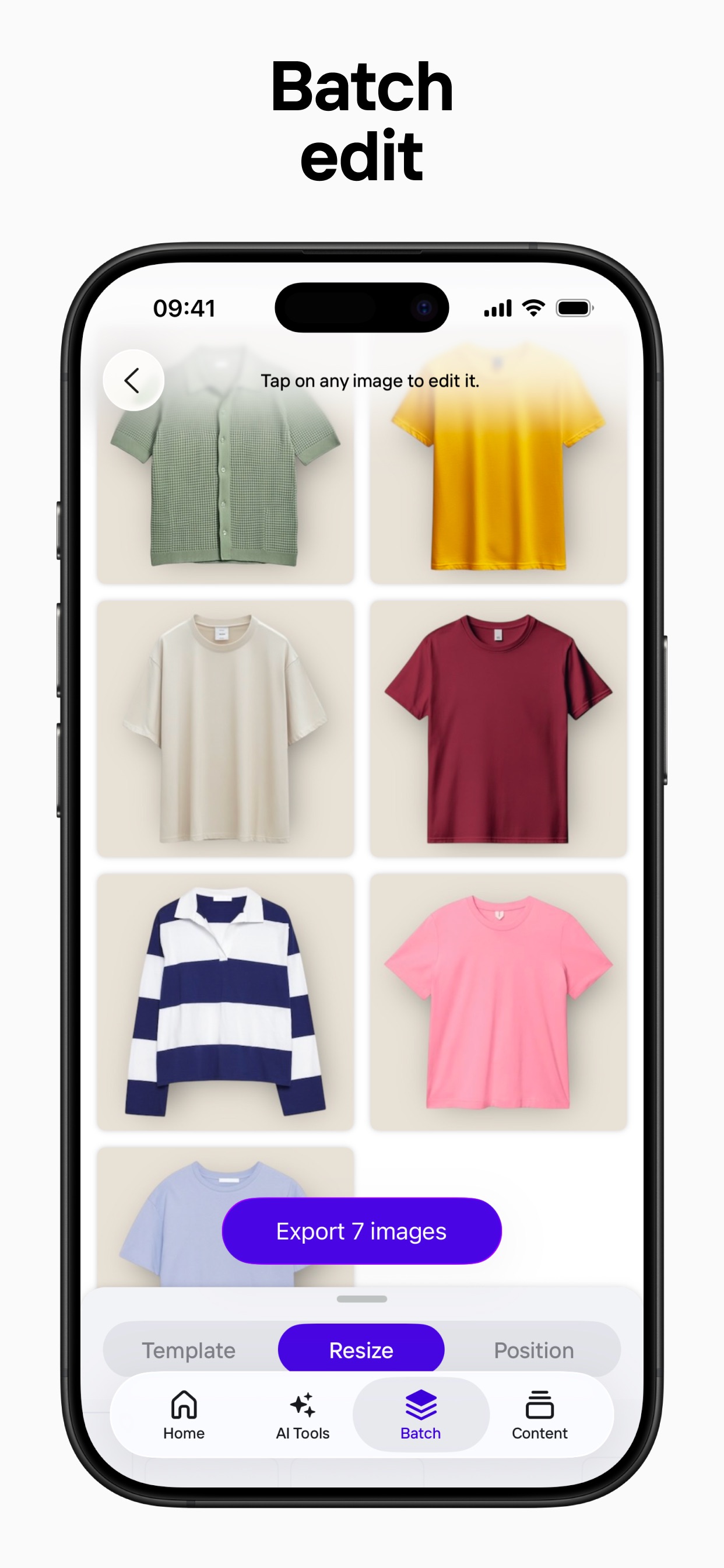 Photoroom App Store screenshot 7: Batch edit