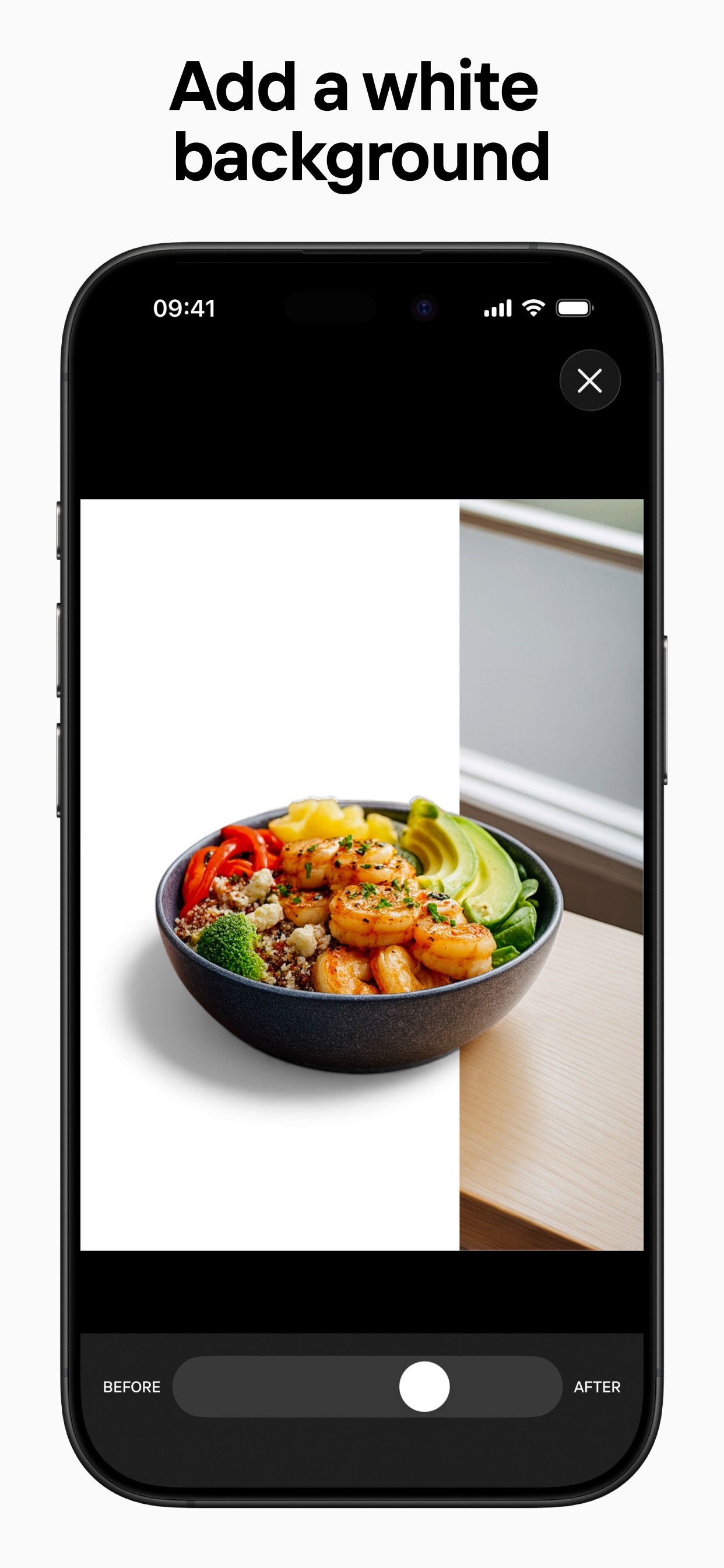 Photoroom App Store screenshot 9: Add a white background