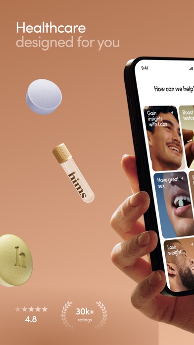 Hims App Store screenshot: Healthcare designed for you