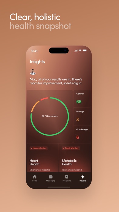 Hims App Store screenshot: Clear, holistic health snapshot