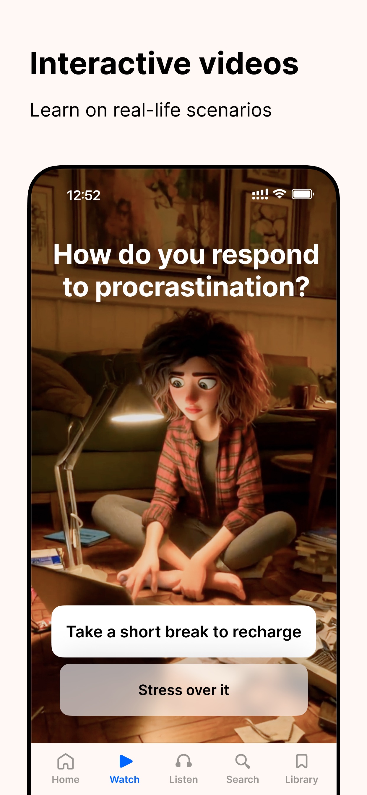 Headway App Store screenshot 5: Interactive videos Learn on real-life scenarios