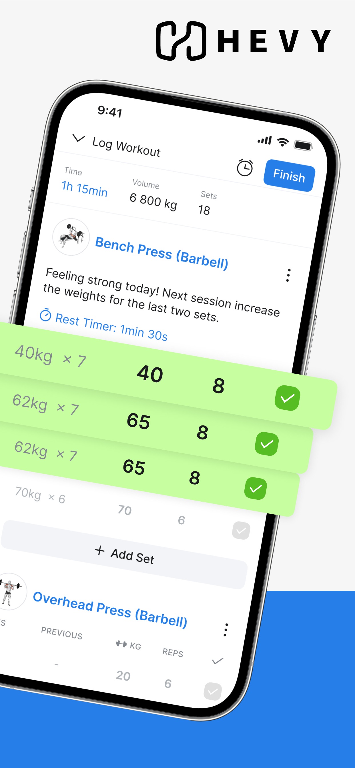 Hevy App Store screenshot: listing design
