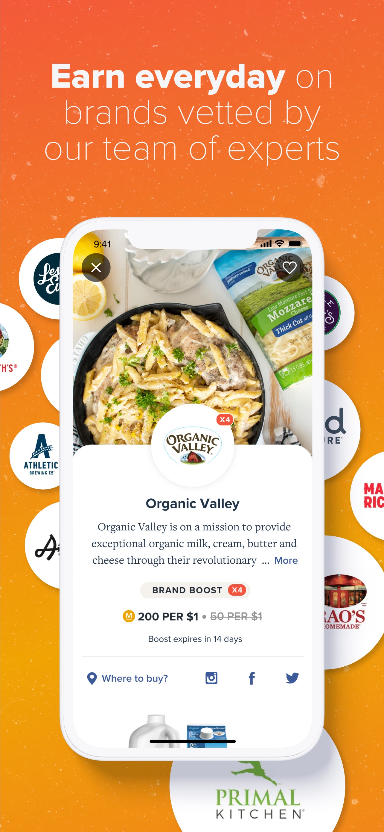 Everyday Rewards App Store screenshot: Earn everyday on brands vetted by our team of experts