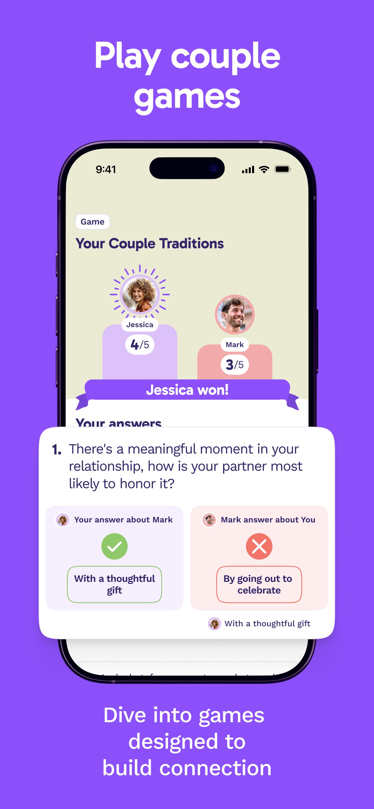 Paired App Store screenshot 6: Play couple games

Dive into games designed to build connection