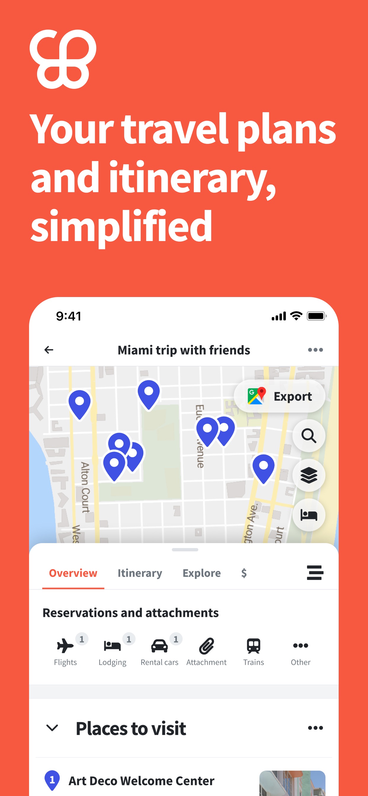 Wanderlog App Store screenshot: Your travel plans and itinerary, simplified