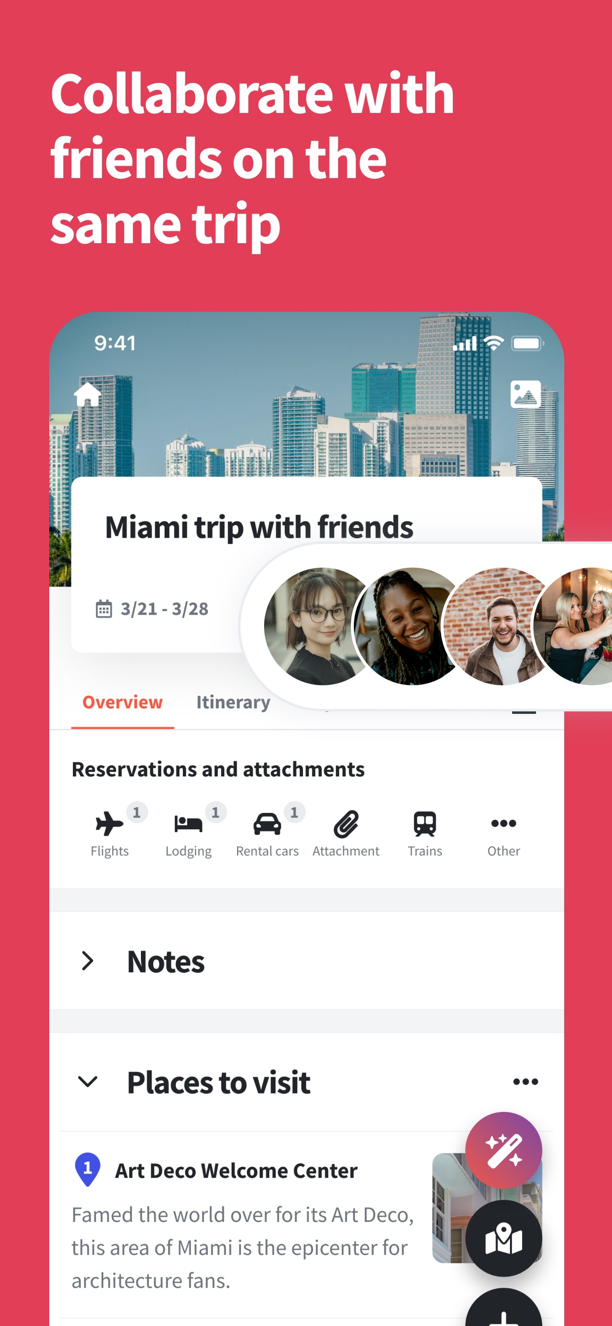 Wanderlog App Store screenshot 7: Collaborate with friends on the same trip