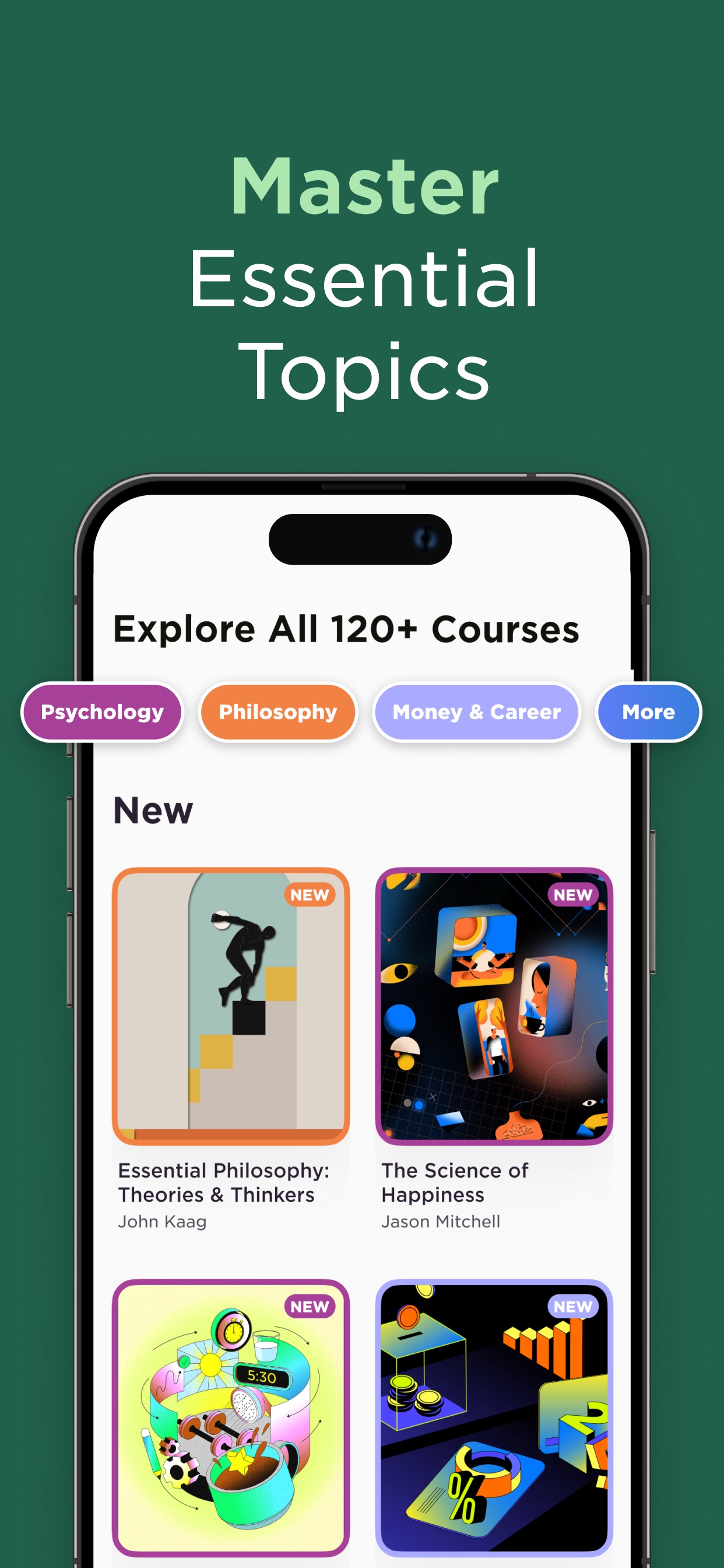 Imprint App Store screenshot: Master Essential Topics