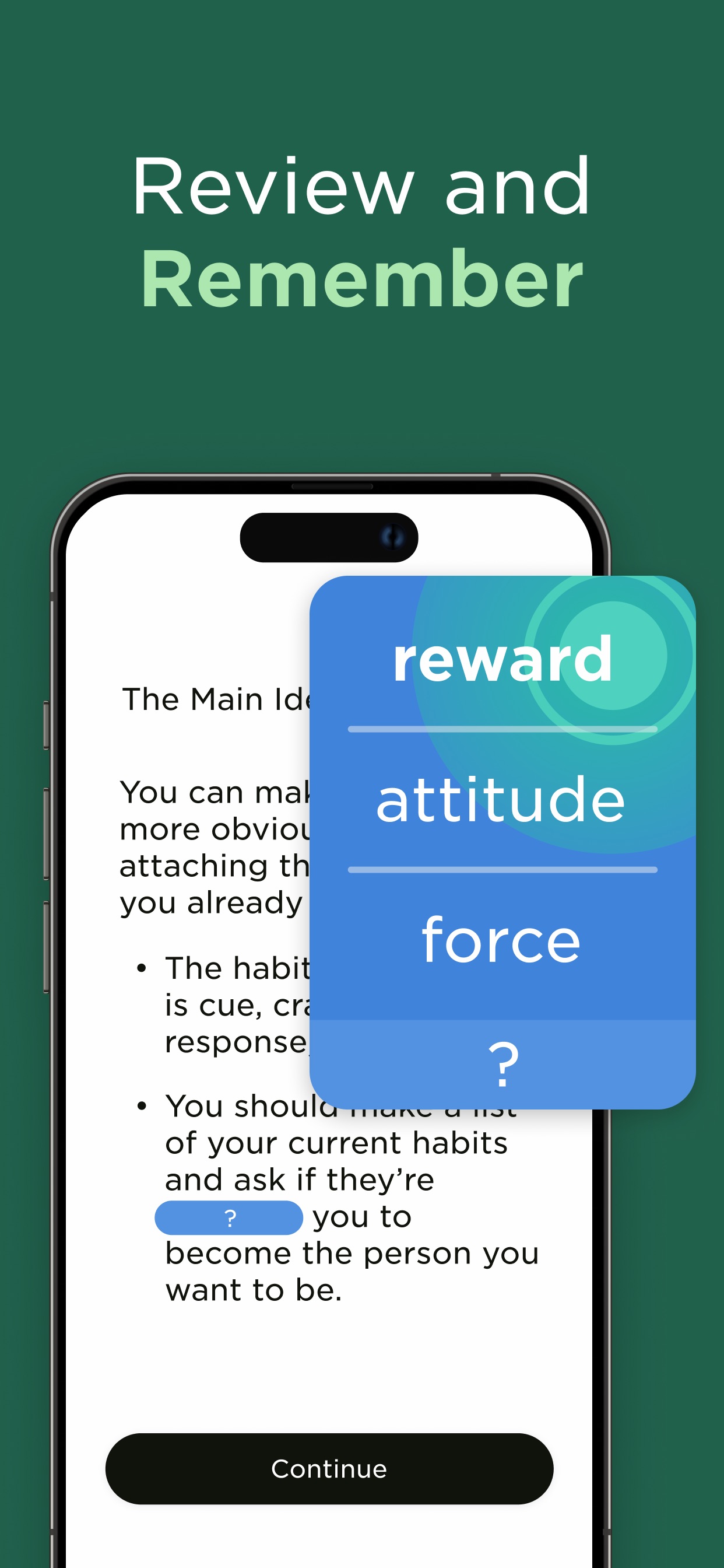 Imprint App Store screenshot 8: Review and Remember