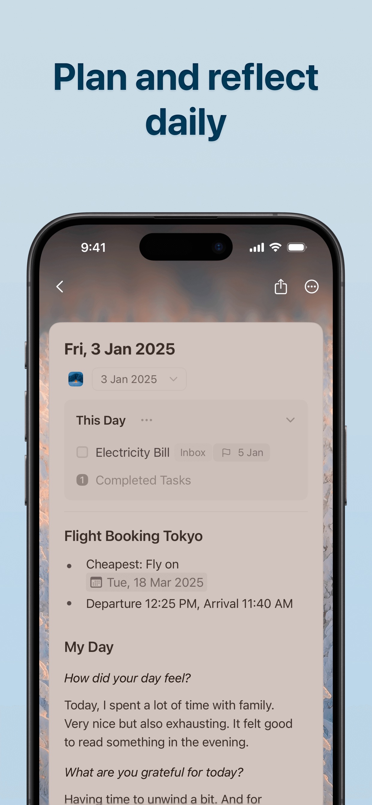 Craft App Store screenshot 5: Plan and reflect daily