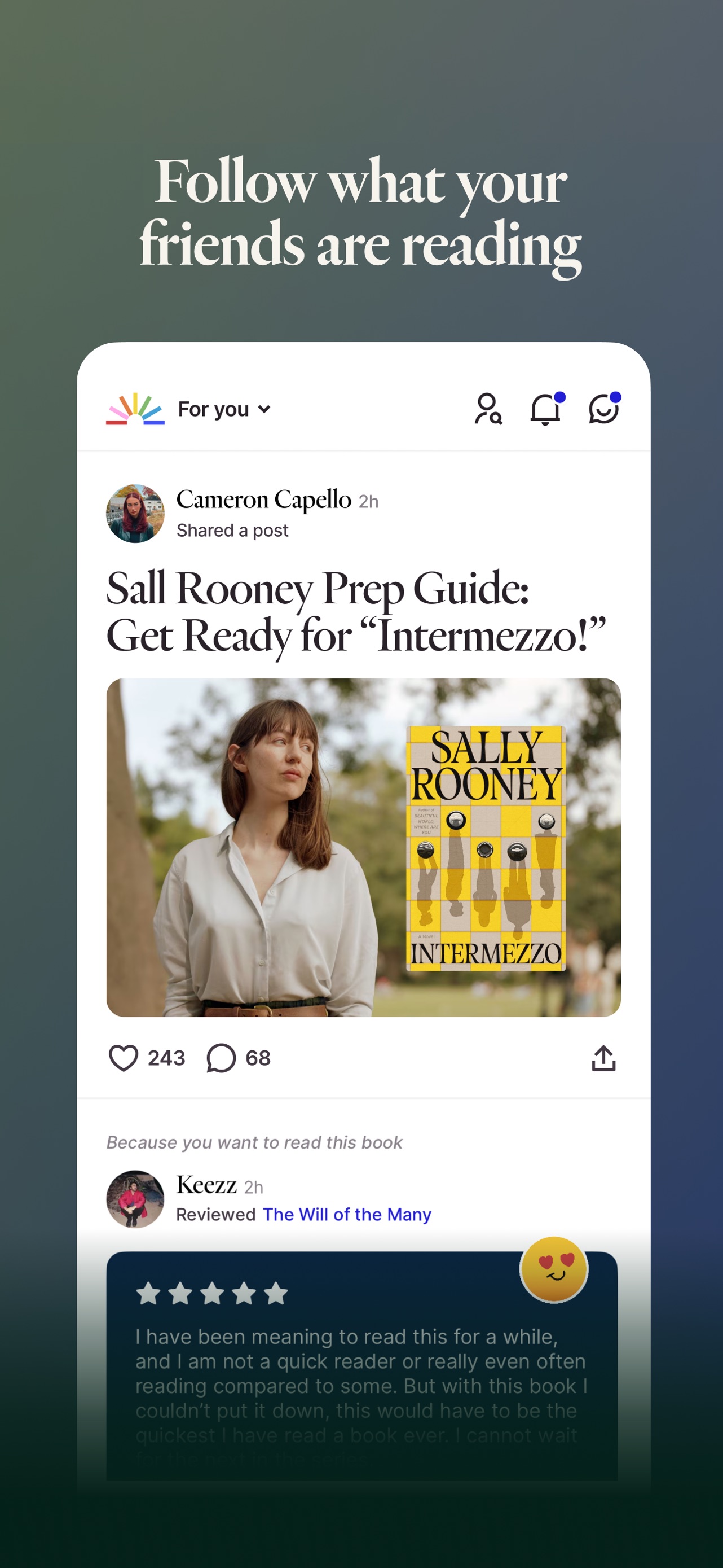 Fable App Store screenshot 6: Follow what your friends are reading