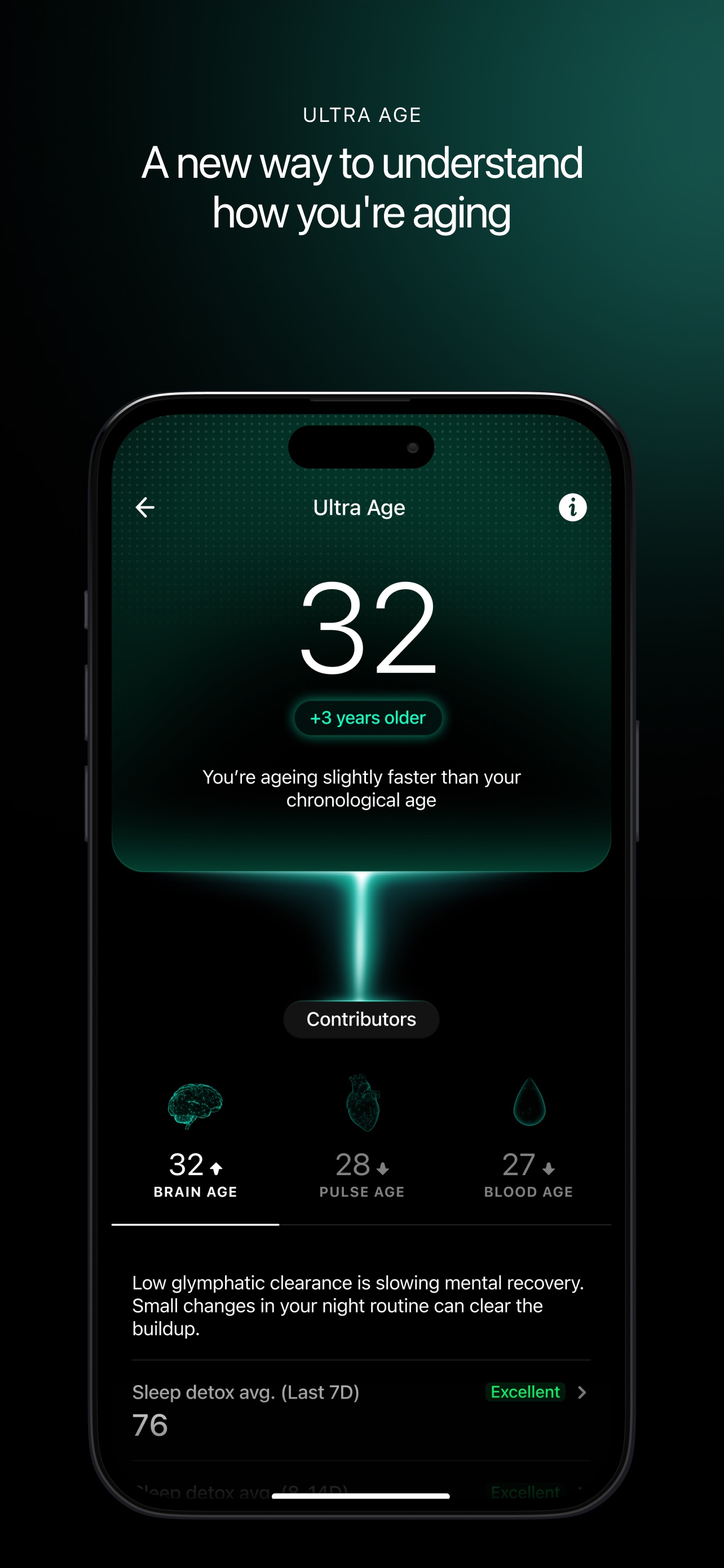 Ultrahuman App Store screenshot 5: ULTRA AGE A new way to understand how you're aging