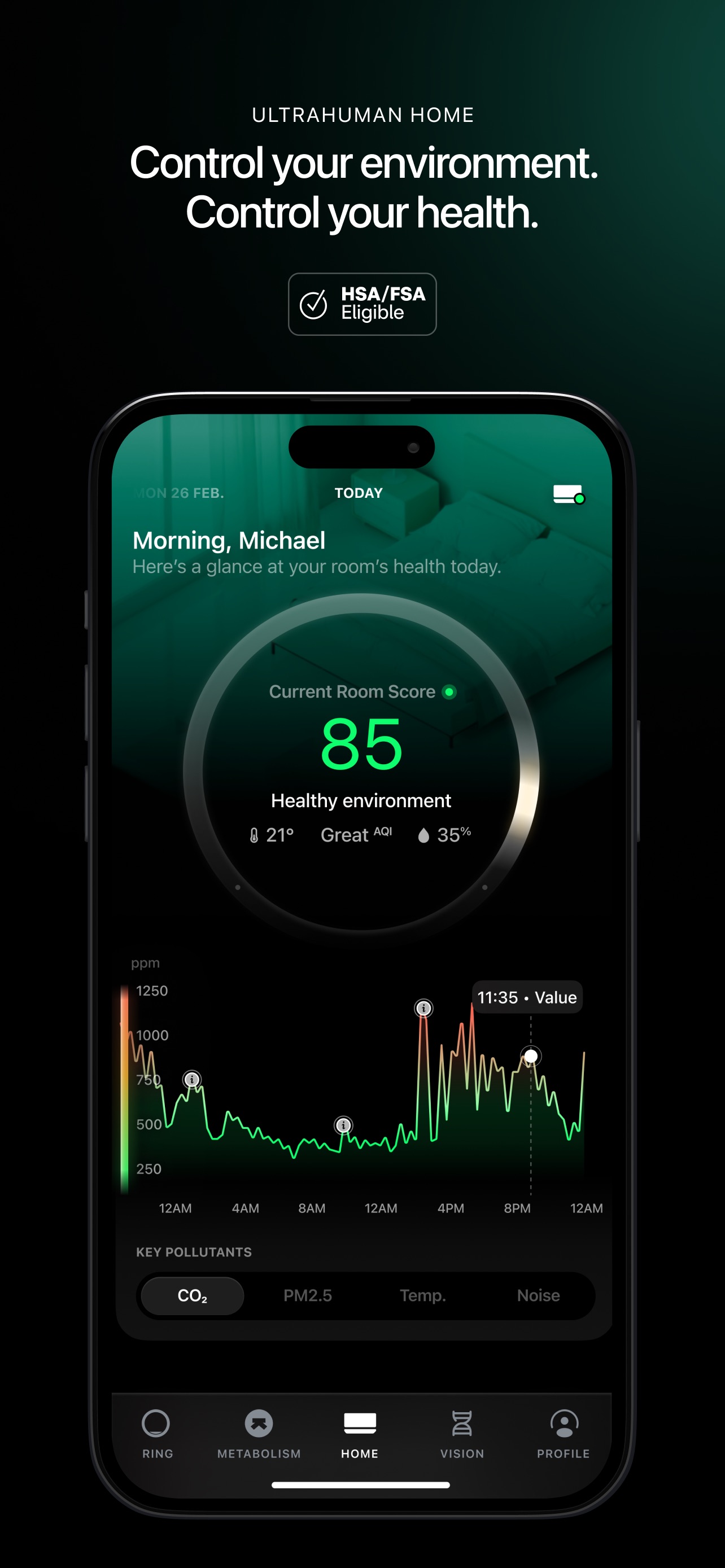 Ultrahuman App Store screenshot 9: ULTRAHUMAN HOME Control your environment. Control your health.