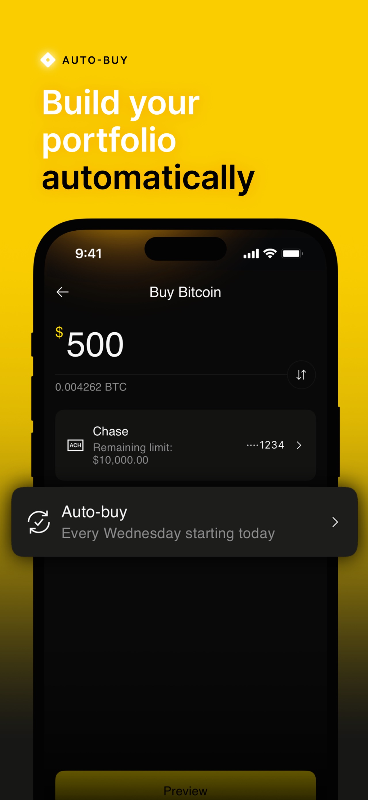 Binance App Store screenshot 6: AUTO-BUY Build your portfolio automatically