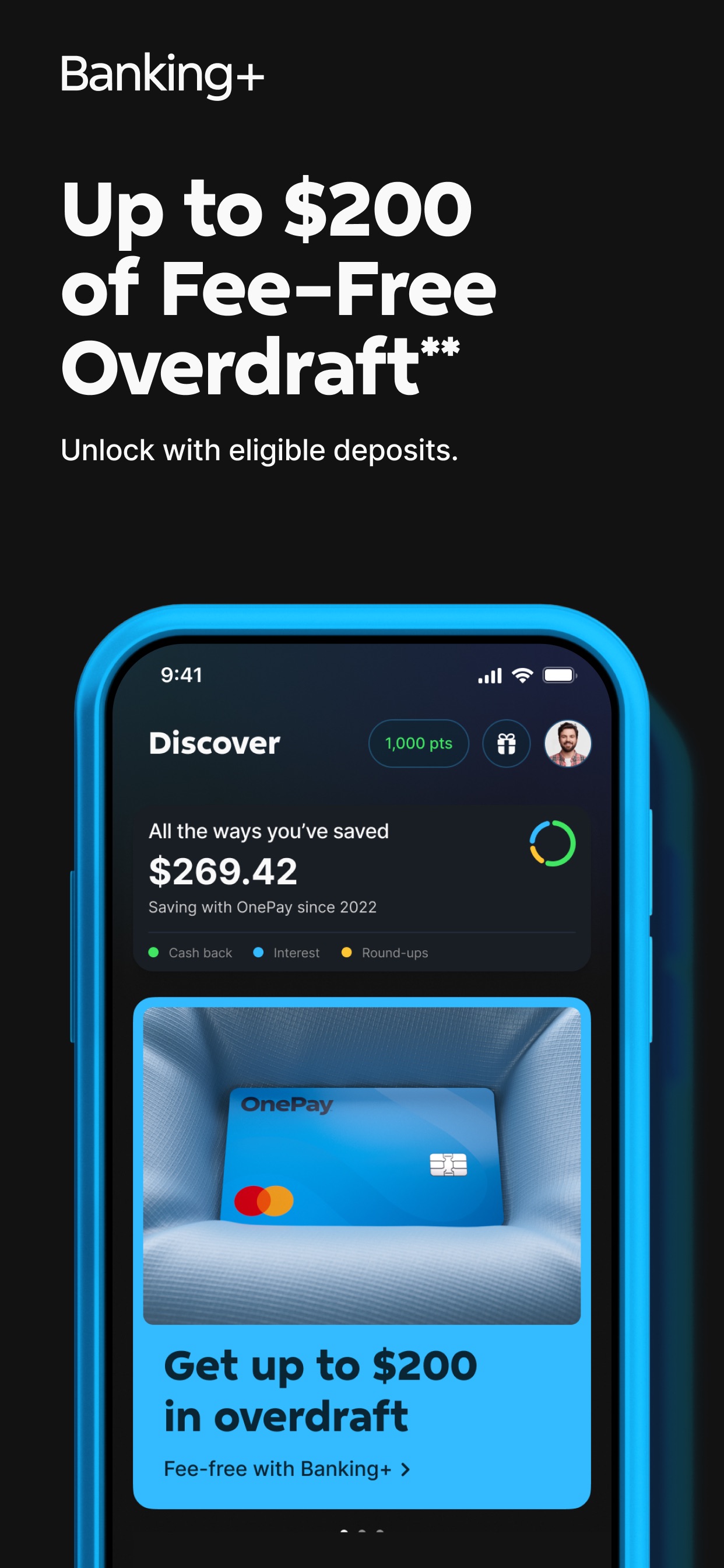 One App Store screenshot: Up to $200 of Fee-Free Overdraft**