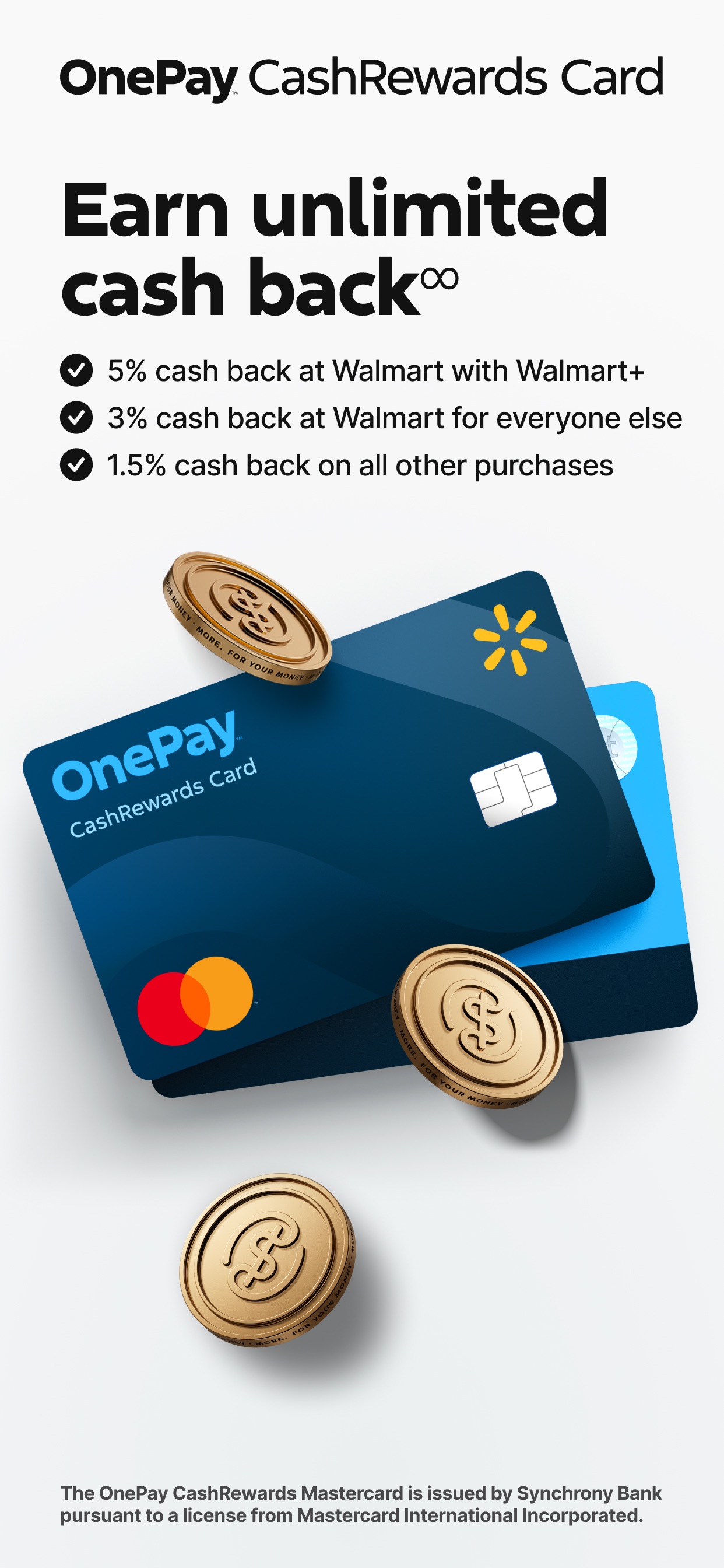 One App Store screenshot: Earn unlimited cash back∞