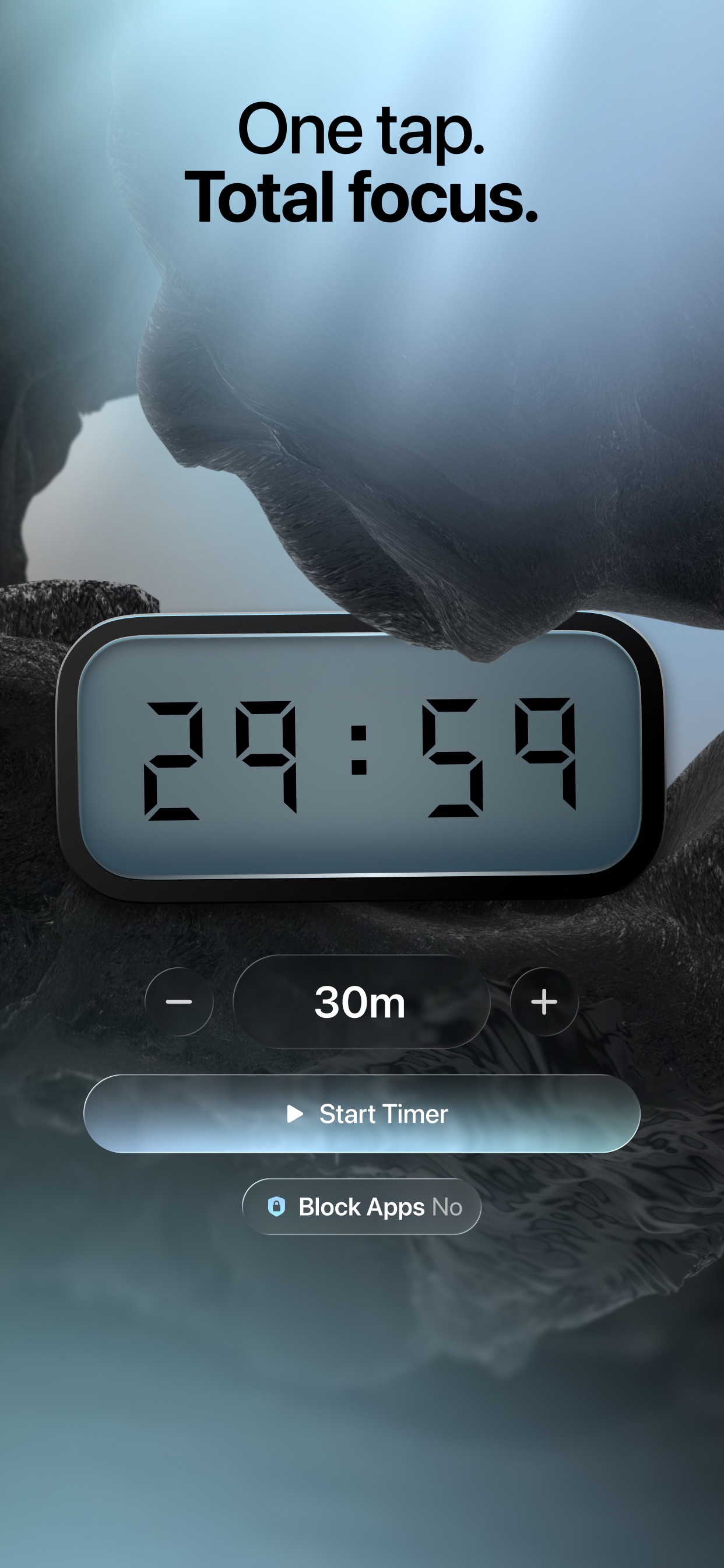 Opal App Store screenshot 5: One tap. Total focus.