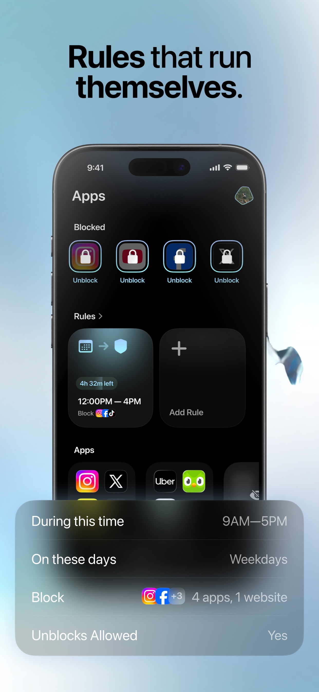 Opal App Store screenshot 6: Rules that run themselves.