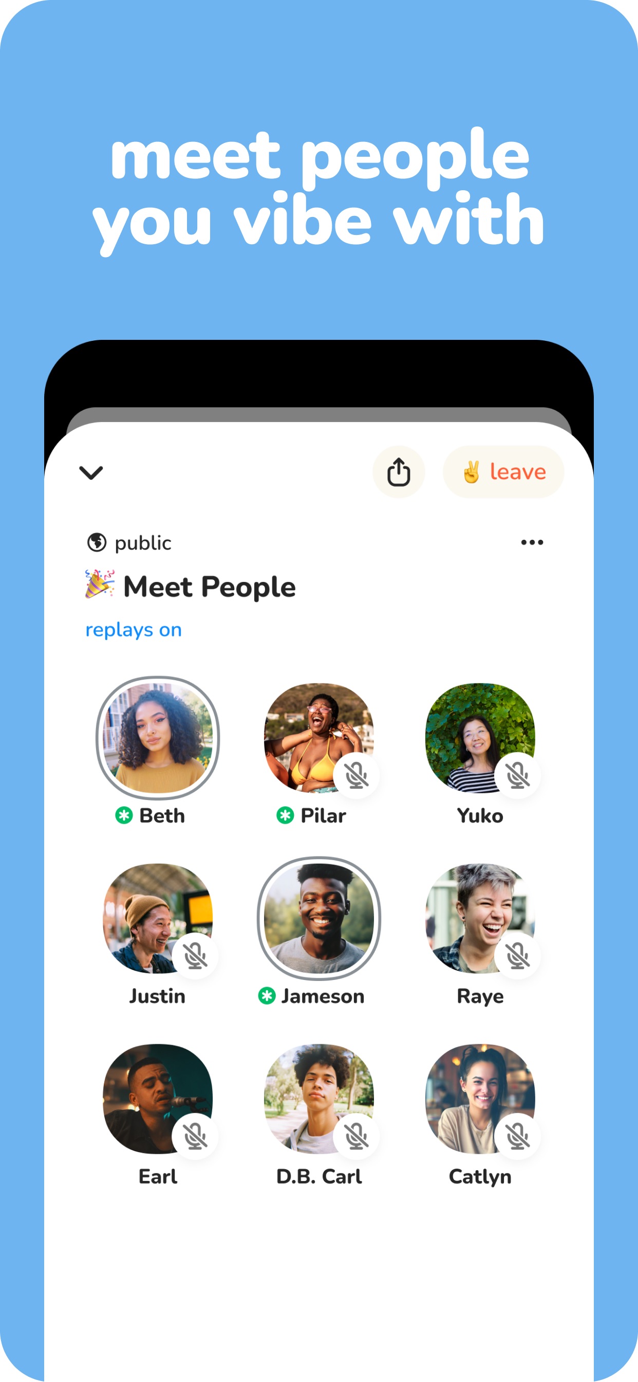 Clubhouse App Store screenshot 5: meet people you vibe with