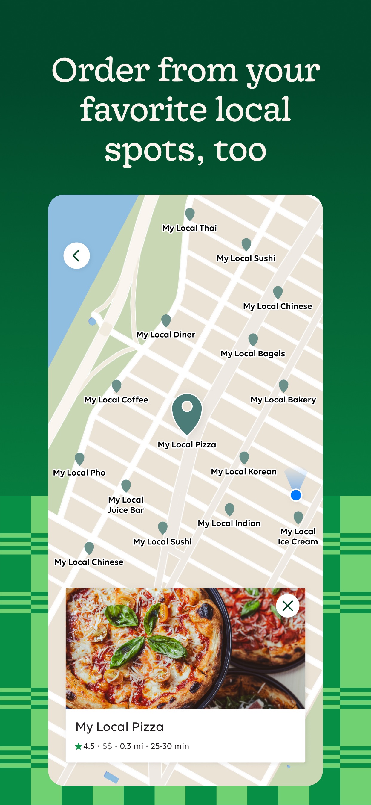 Wonder App Store screenshot: Order from your favorite local spots, too