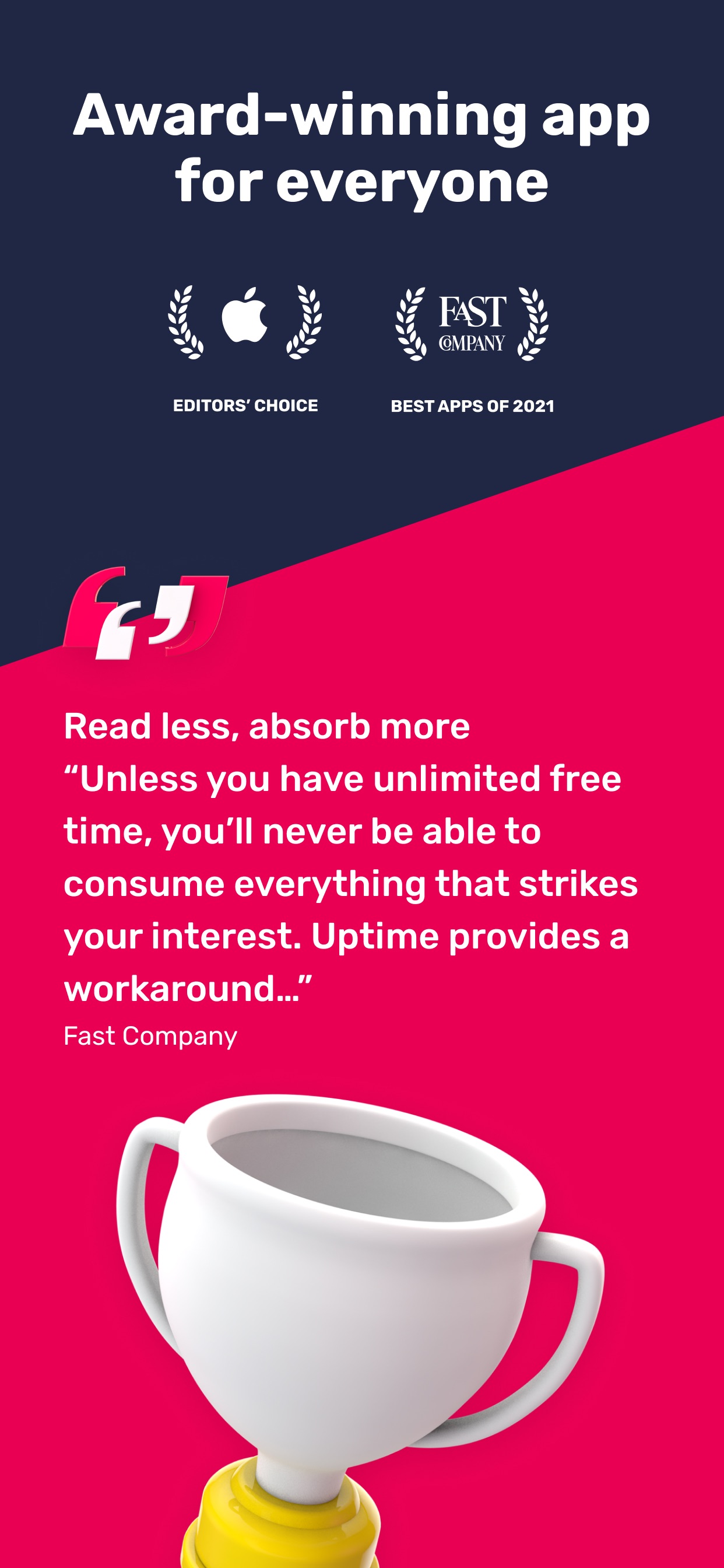 Uptime App Store screenshot 7: Award-winning app for everyone