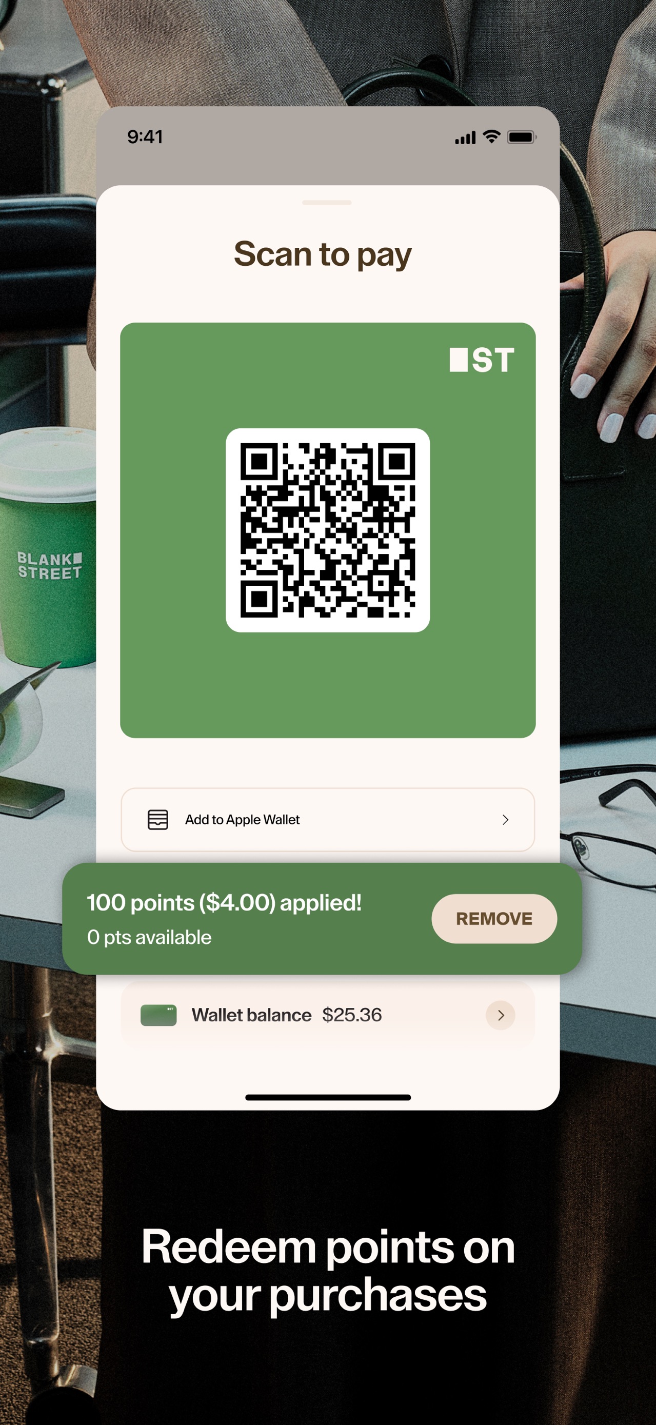 Blank Street App Store screenshot 5: Redeem points on your purchases