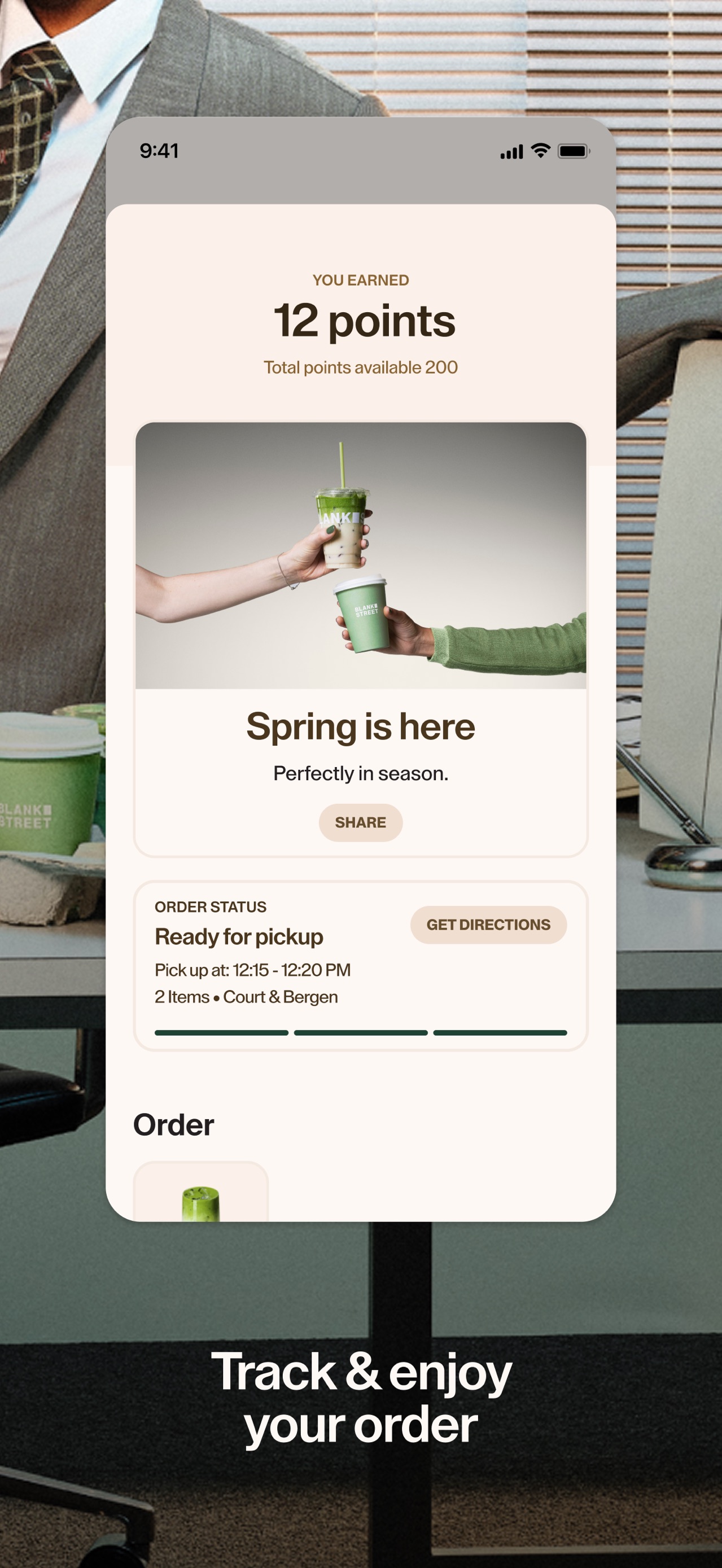 Blank Street App Store screenshot 7: Track & enjoy your order