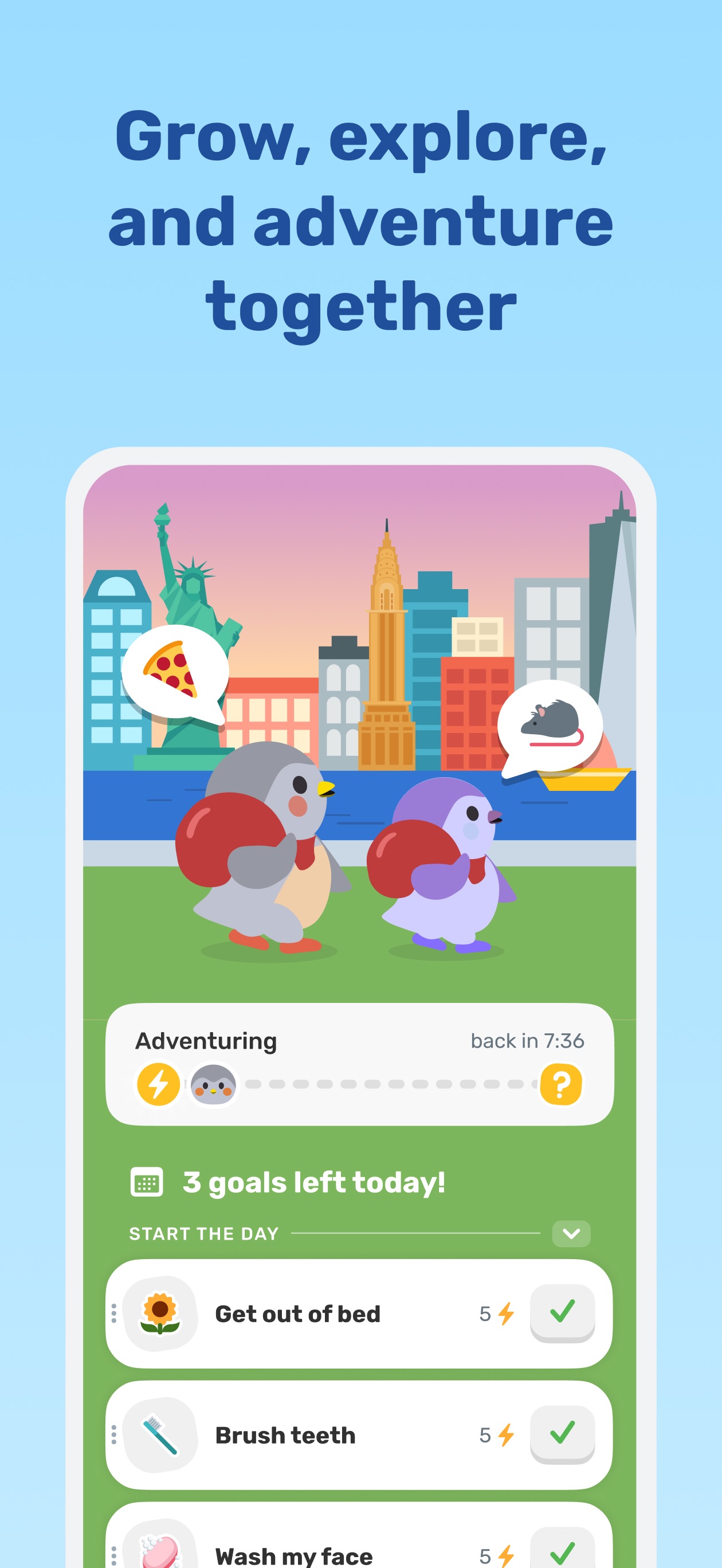 Finch App Store screenshot: Grow, explore, and adventure together