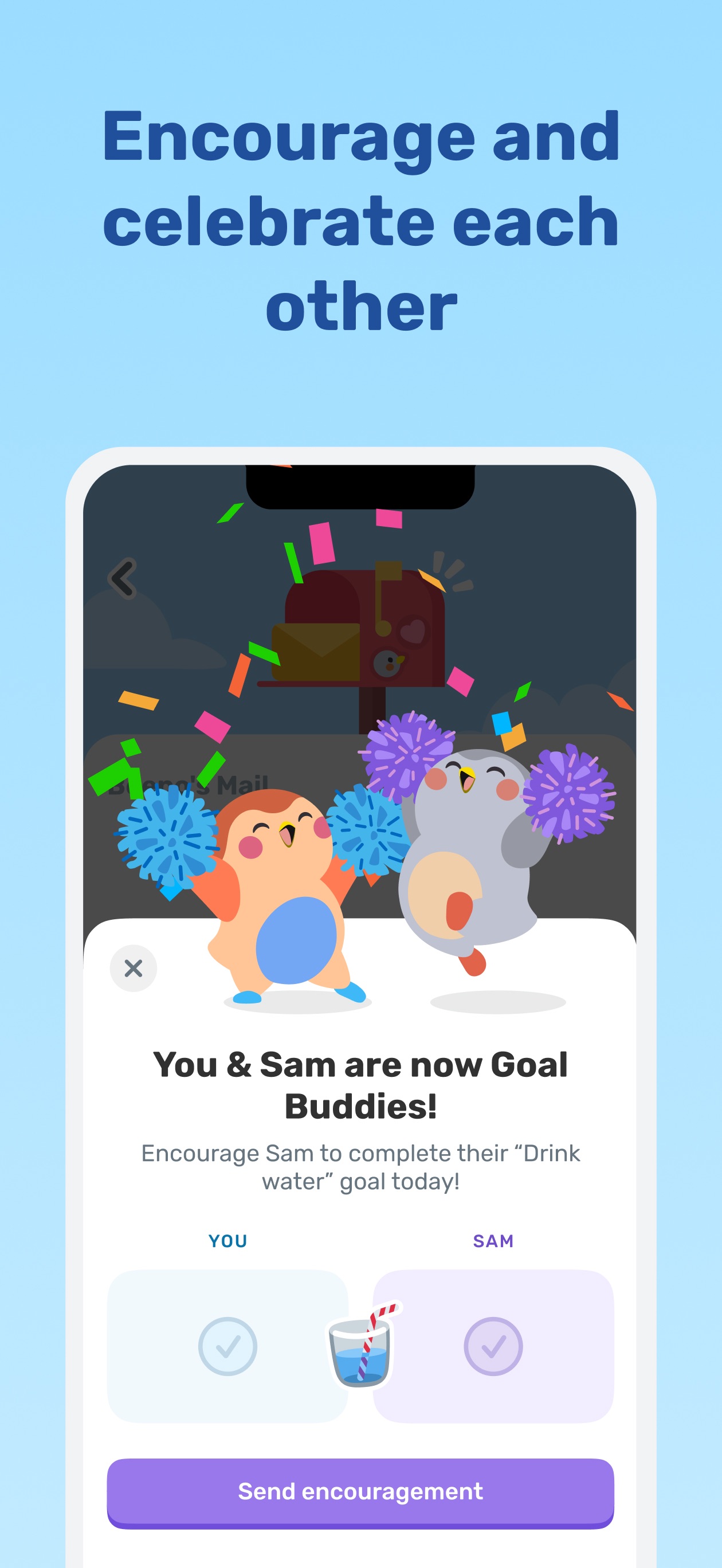 Finch App Store screenshot: Encourage and celebrate each other