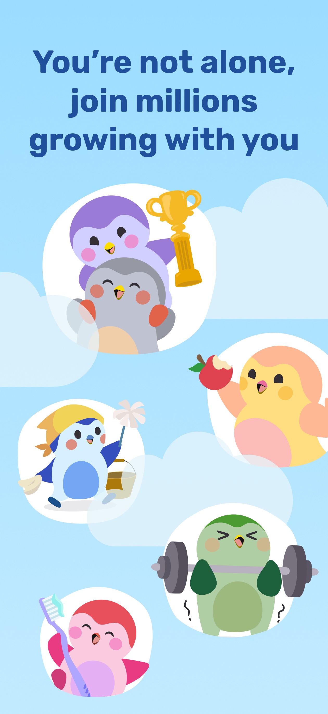 Finch App Store screenshot: You're not alone, join millions growing with you
